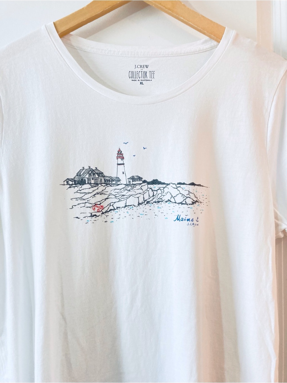 J.CREW | MAINE Collector Tee Lighthouse Graphic Tee | Re-Imagined | Size XL